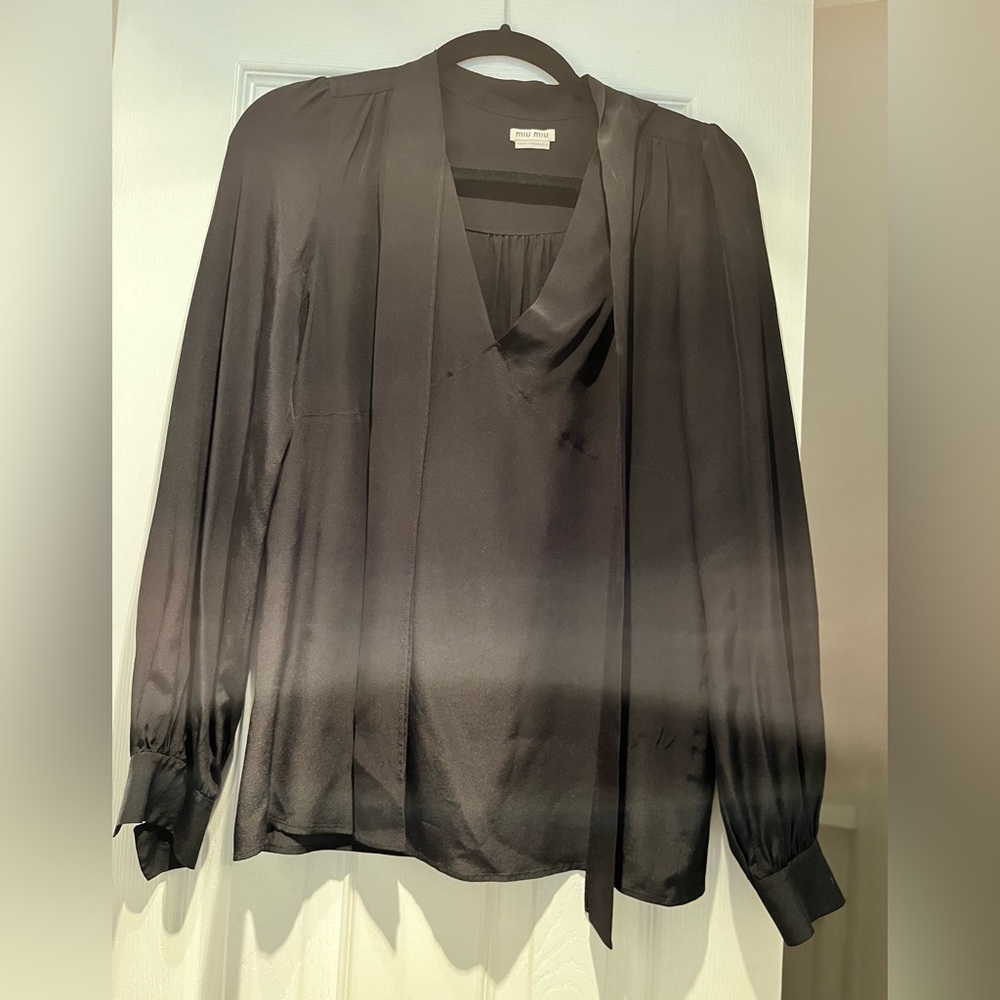 Miu Miu silk pussy bow blouse size IT 40.